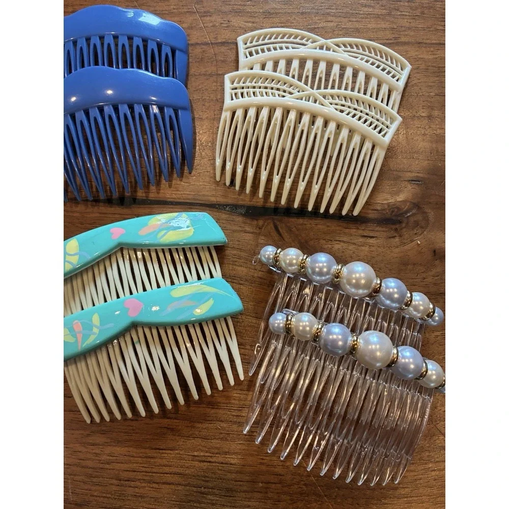 Lot Vintage Hair Combs France Plastic